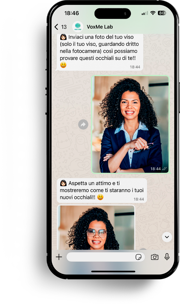 Demonstração do provador virtual da VoxMe com sugestões de combinações de produtos