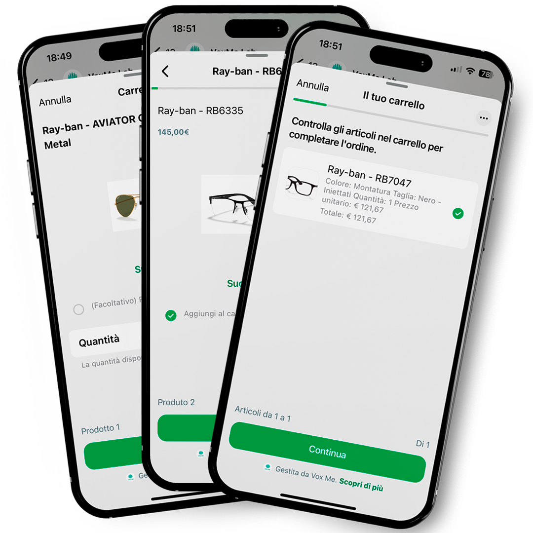 Interface do carrinho de compras dinâmico durante atendimento via WhatsApp com a VoxMe